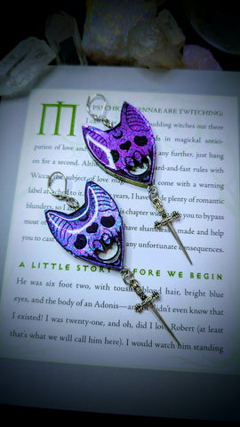 Etched Bats Earrings