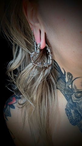 Barbwire Hearts Ear Weights
