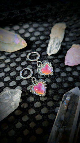 Opalescent Hearts Earrings